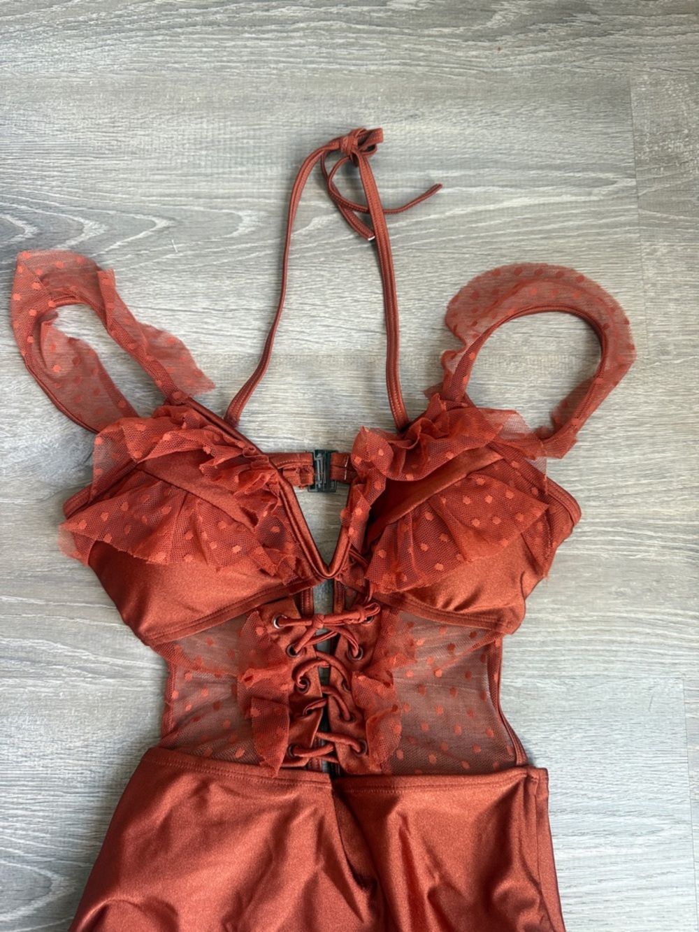 ZIMMERMANN CORSAIR CORSET RUFFLE One-Piece Swimsuit vintage rose Large - Picture 6 of 10